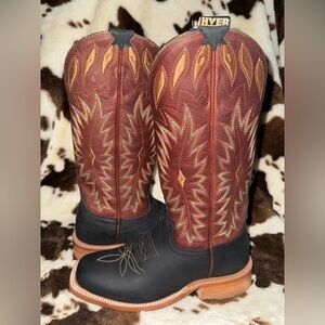 Women's Western Boots - Black Foot, Brown Shaft